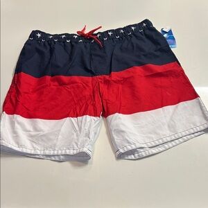 Patriotic Red, White, and Blue Swim Shorts (swim trunks)